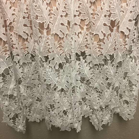Anthropology RD Koko Romantic White Lace Overlay Cottagecore Sleeveless Dress L - Picture 4 of 15